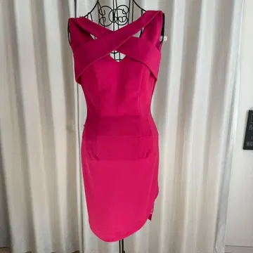 jean maclean 핑크 크로스오버 타이트 드레스