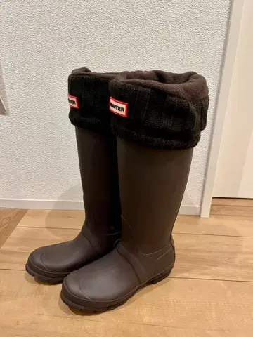 HUNTER 브라운 롱 부츠 US6 ( 23cm 전후 )