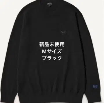 UNIQLO KAWS 블랙 캐시미어 크루넥 스웨터