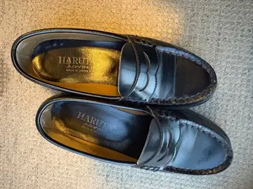 HARUTA 블랙 가죽 로퍼