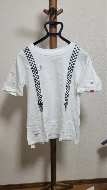 체커 패턴 서스펜더 티셔츠 M