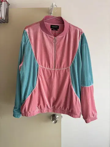 PLATEAU STUDIO 하프 지퍼 후드티 (핑크, 스카이블루)