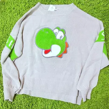 유니버셜 USJ 슈퍼 마리오 요시 닉 스웨터 L