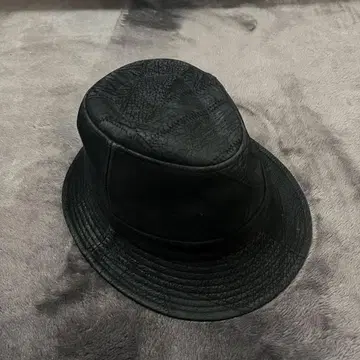 Vkei 가죽 고딕 버킷 햇 블랙