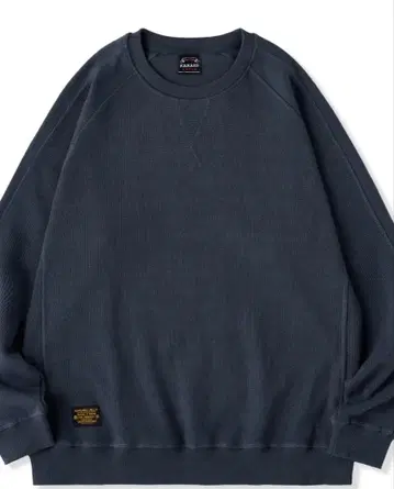 네이비 리브 편직 래글런 슬리브 트레이닝복 M 사이즈