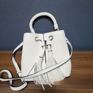 ZARA 화이트 프린지 미니 숄더백