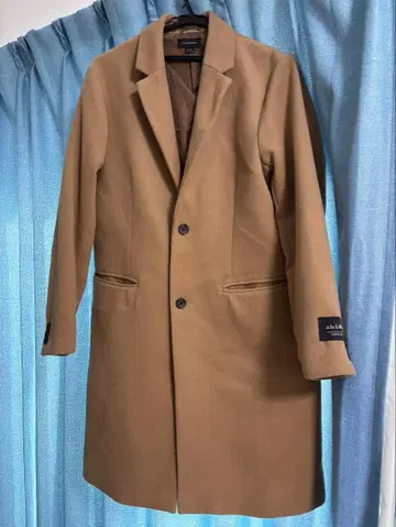 브라운 체스터 코트 울 혼방