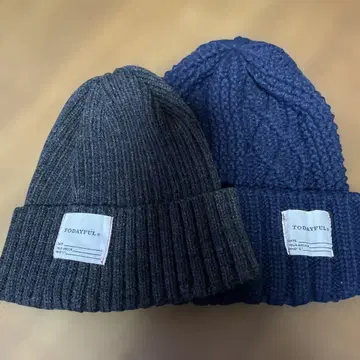 TODAYFUL 니트 모자 2세트 그레이 네이비