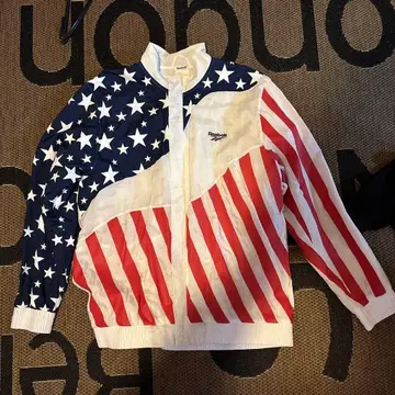 Reebok 미국 국기 디자인 나일론 자켓