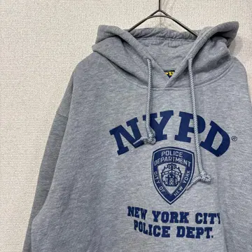 미국 빈티지 의류 후드티 로고 프린트 NYPD M 3479