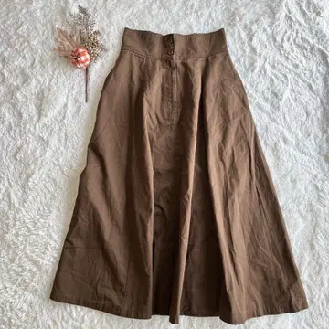 아 줄 플레어 스커트 롱 코튼 100% M