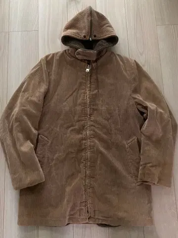 60s 빈티지 코듀로이 보아 블루종 후드 코트 브라운 구제 의류