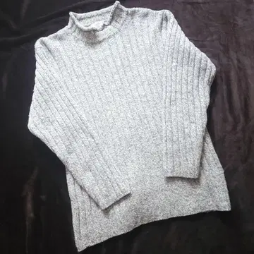 00s 90s 실크 혼방 울 니트 스웨터 그레이 계열 M