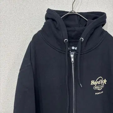 하드 록 카페 후드티 지퍼 로고 미국 빈티지 의류 M 3476