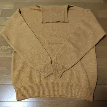 남성용 유니클로 터틀넥 M 울 머스타드