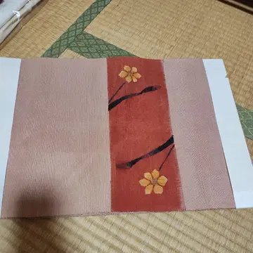 꽃무늬 실크 후쿠로 오비 핑크 계열