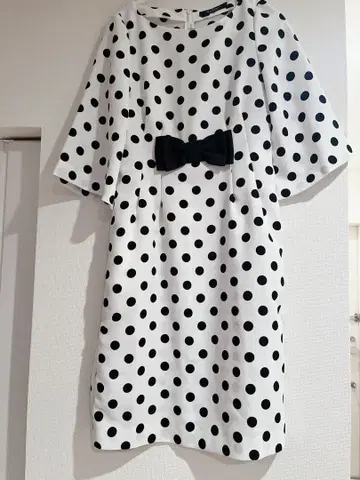 M'S GRACY 도트 무늬 리본 포함 원피스 38