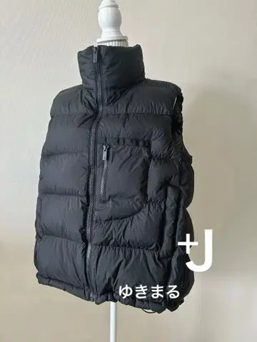 유니클로+J 질 샌더 울트라 라이트 다운 볼륨 베스트 블랙 XXL