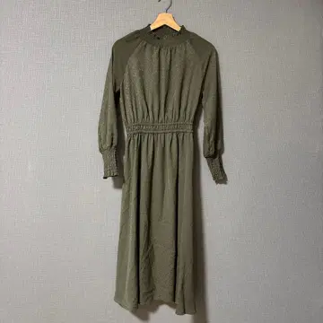 BEAMS HEART 긴팔 롱 원피스 S 올리브