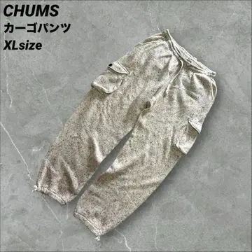 CHUMS 카고 팬츠 울 아크릴 면 혼방 니트 와이드 XL 방한