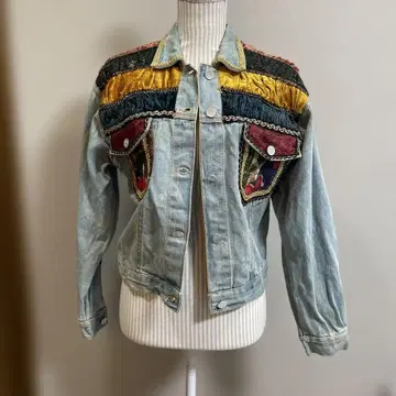joujou america's favorite 컬러풀 자수 데님 자켓