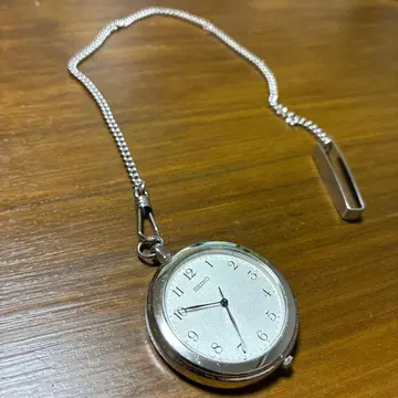 SEIKO 실버 회중시계 기념품 뒷면 이름 각인