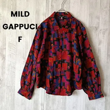 MILD GAPPUCCI 올 패턴 셔츠 기하학 패턴 레트로 화려한 일본제