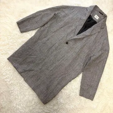 후즈후 갤러리 [ F ] 롱 자켓 긴팔 글렌체크 올 패턴 그레이