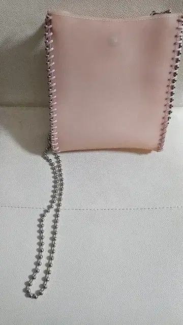 핑크 숄더 파우치 합성 피혁