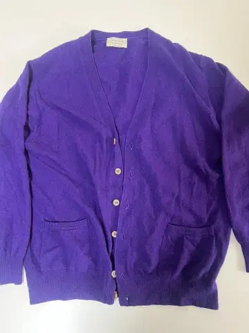 Benetton 이태리제 울 가디건 보라색