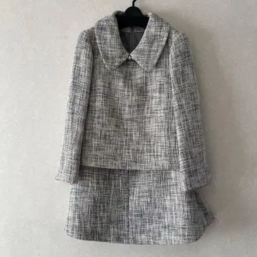 그레이 계열 트위드 스커트 수트