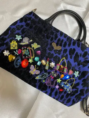싱크비/레오파드 무늬/자수/고양이/스팽글/숄더백/2way