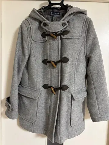 Olive des Olive 그레이 더플 코트 후드 부착