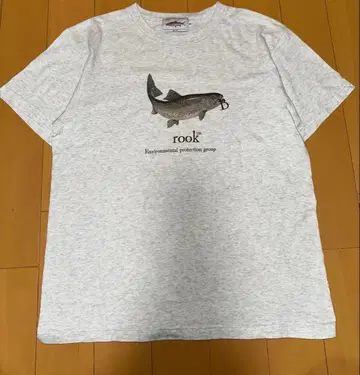 brook 물고기 프린트 T셔츠 그레이 M