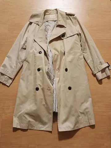 베이지 트렌치코트 여성용 L 사이즈