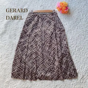 젤라르다렐 [ M ] 블랙 그레이 체크 무늬 플레어 스커트