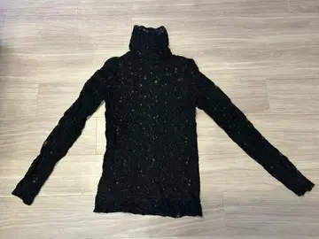Spick&Span 블랙 레이스 터틀넥 상의