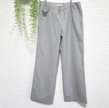 GALERIE VIE 와이드 팬츠 라이트 그레이 밑단 접힘