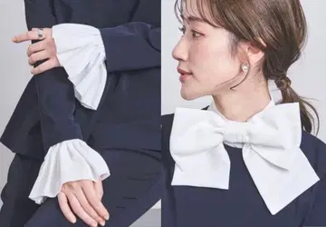 유나이티드 애로우즈 별주 iris47 보타이 리본 탈착식 옷깃 커프스