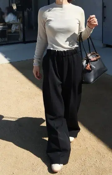 epa 블랙 와이드 팬츠