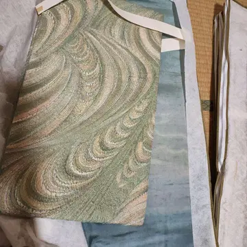 실크 기모노 후쿠레 직조 오비 세트