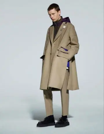 sacai 명작 체스터 코트 블랙 2