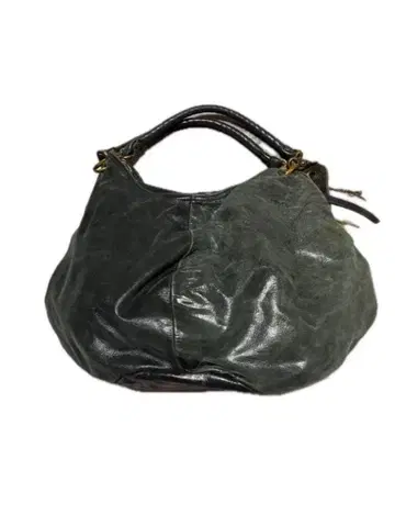 천연 가죽 핸드 숄더백 블랙 내부 포켓 2개