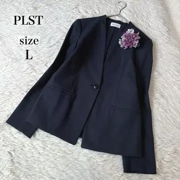 새상품급 PLST 린넨 블렌드 컬러리스 자켓 L 네이비 포멀