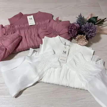 개더 오프숄더 도킹 니트/MM428313