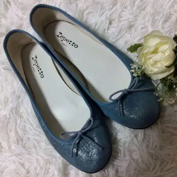 repetto 레페토 스카이블루 리본 포함 발레 슈즈 39.5 라메