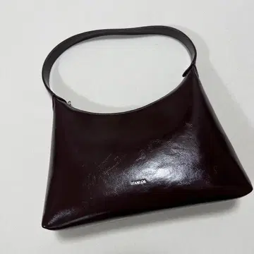 STAND OIL 버건디 브라운 가죽 핸드백