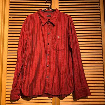 R.J.B 빨간색 스트라이프 긴팔 셔츠 42