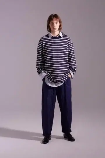 URU(우루)/크루 넥 롱슬리브 보더 티