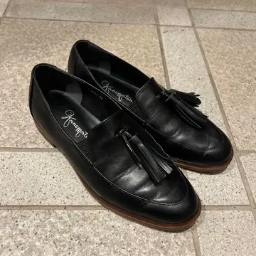 블랙 태슬 장식 가죽 로퍼 긴자 카네마츠